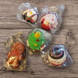 Christmas Squishy Stress Ball Fidget Toys Santa/Penguin/Tree/Snowman/Gingerbread